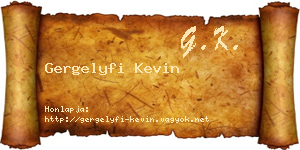 Gergelyfi Kevin névjegykártya